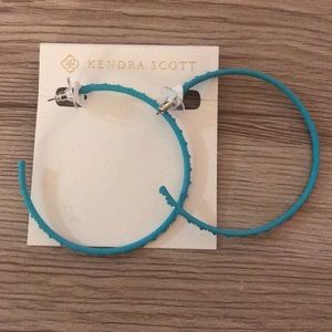 Kendra Scott Val Matte Aqua Hoop Earrings